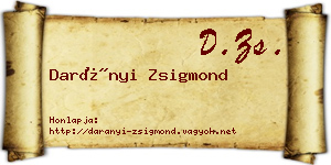 Darányi Zsigmond névjegykártya