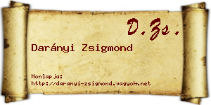 Darányi Zsigmond névjegykártya